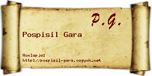 Pospisil Gara névjegykártya